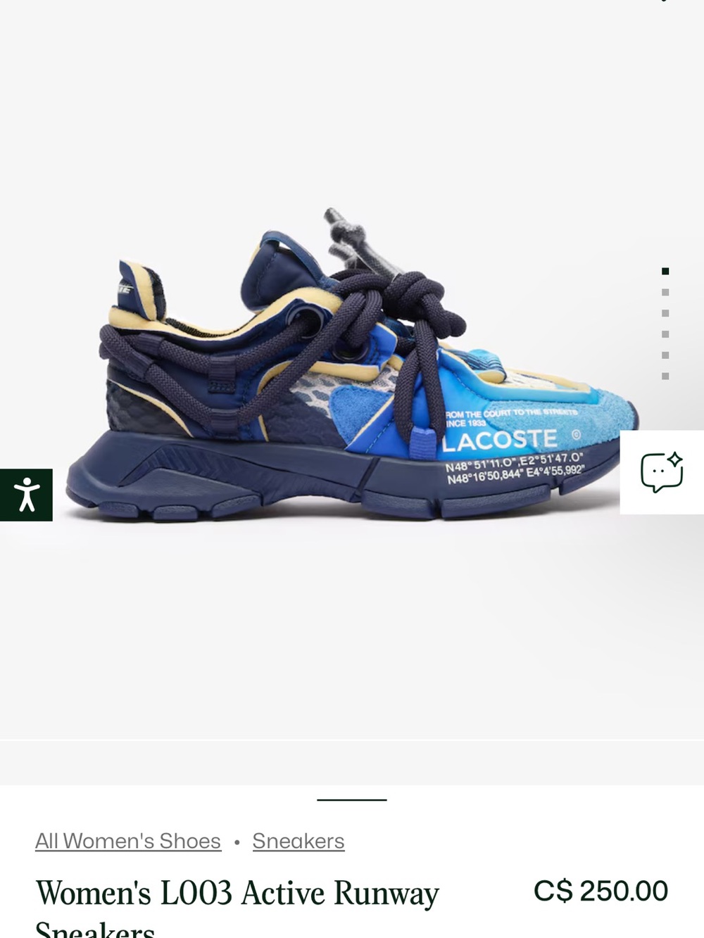 Lacoste Women's Blue Multi Active Runway Sneakers